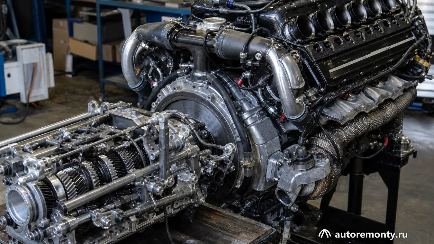 Двигателя V16 Bugatti Tourbillon и расположенного рядом механизма настоящей механической коробки — Глава Bugatti Мате Римац допустил установку МКПП на Tourbillon с мотором V16